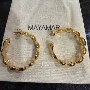 Mayamar Twisted Gold Hoop Earrings